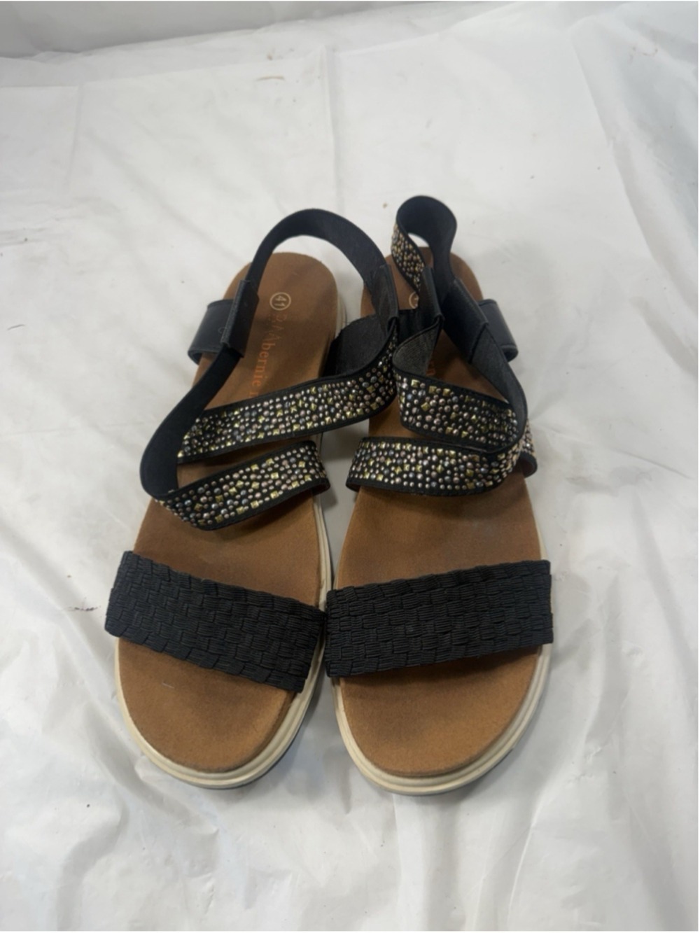 Bernie Mev Womens size 41 Black Studded Strappy Sandals size 10.5-11